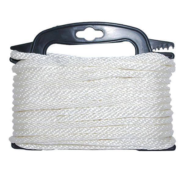Attwood Marine Braided Nylon Rope - 3/16" x 100' - White 117553-7